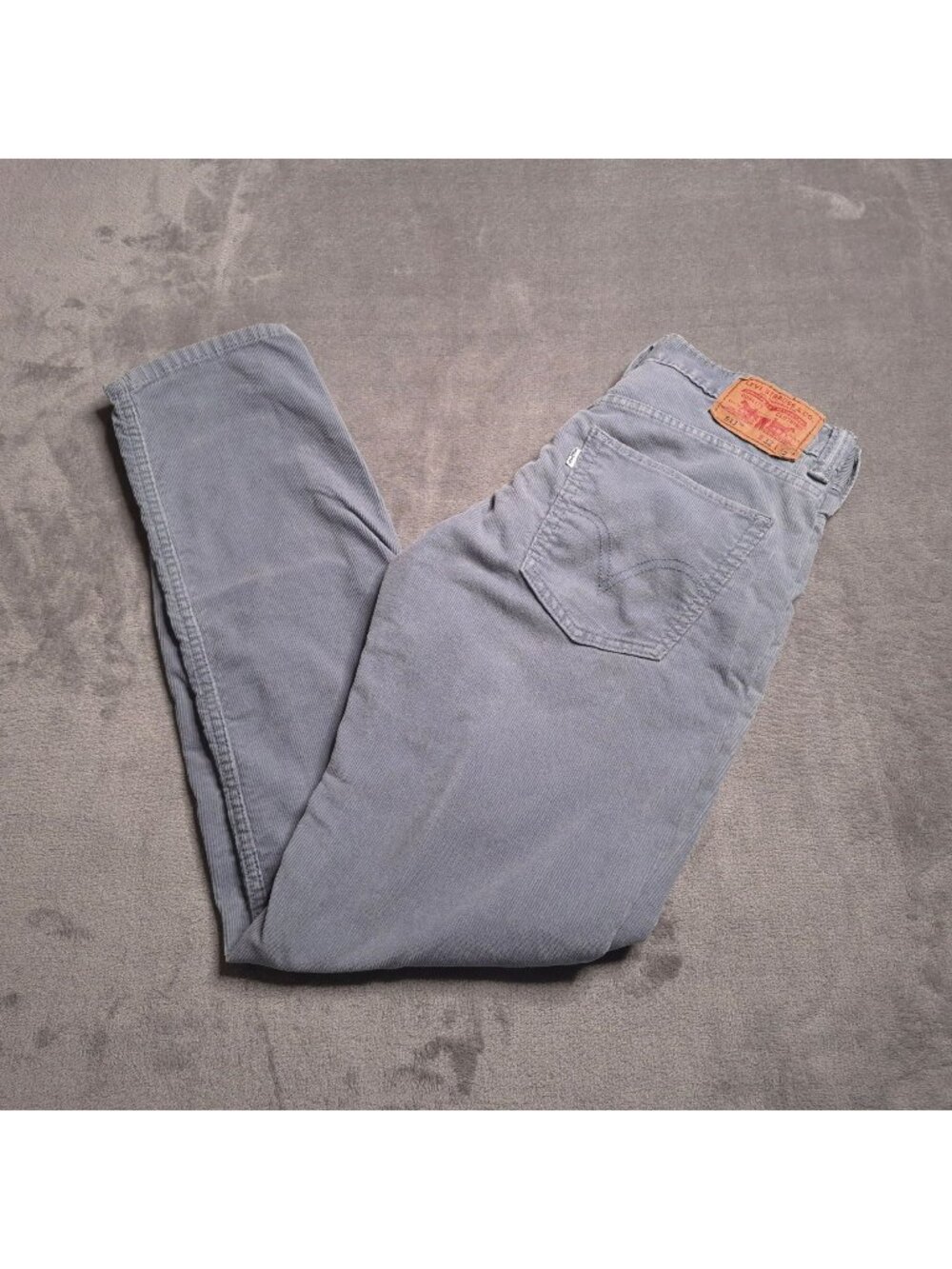 Levis 511 Skinny Fit Corduroy Jeans 32 Gray Cotton Blend Mens Casual Wear